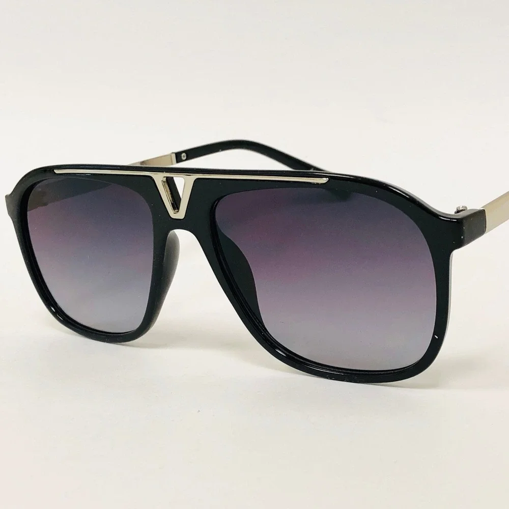 Aviator Sunglasses Men's Fashion Shades Pilot Style Black Silver Lentes Gafas‎